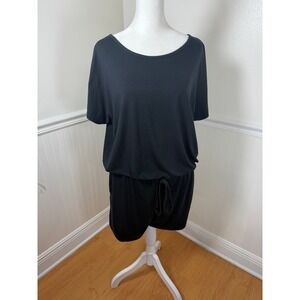 Columbia PFG Freezer Romper Women Large Black Short Sleeve Outdoor Active